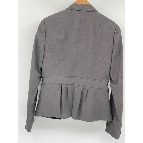 Banana Republic Blazer Jacket Women 8 Black White Small Houndstooth Peplum Back - Picture 2 of 15